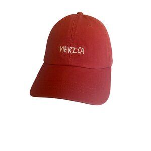Red Merica Baseball Cap By State Of Mine One Size Cotton